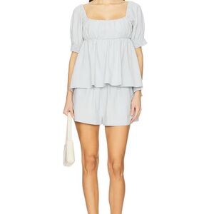Free People Light Blue Top and Shorts Set